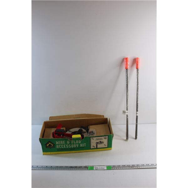 Wire & Flag Accessory Kit and Orange Stake Flags