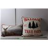Image 1 : (2) Throw Pillows- Deer Photo & Balsam Tree Farm