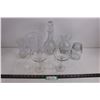 Image 1 : Glass Lot (Vases, Decanter, Wine Glasses, Candy Jar)