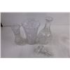 Image 3 : Glass Lot (Vases, Decanter, Wine Glasses, Candy Jar)