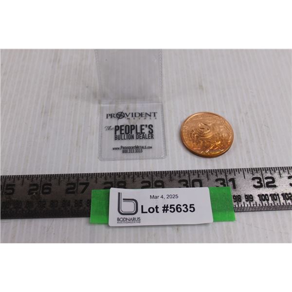 Provident Metals One Ounce Fine Copper Coin Token "Prospector" - CANNOT GUARANTEE AUTHENTICITY