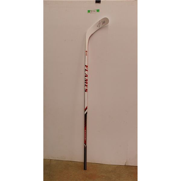 *Autographed Calgary Flames Mark Jankowski 77 NHL Hockey Stick 66'' - Cannot Be Shipped