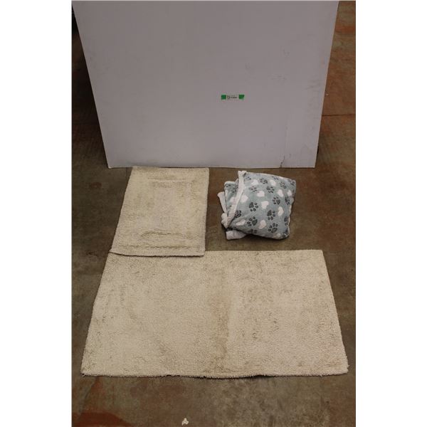 (2) Rugs - 41'' x 24'', 25'' x 18'' & Pet Blanket 58'' x 46''