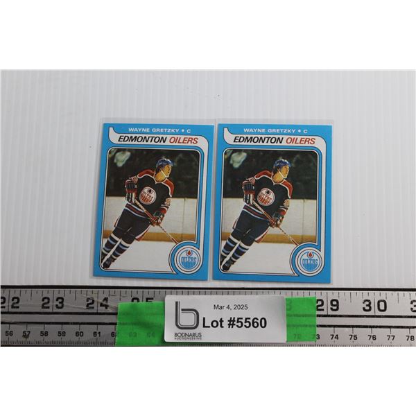 (2) REPLICA Edmonton Oilers Wayne Gretzky Trading Hockey Cards