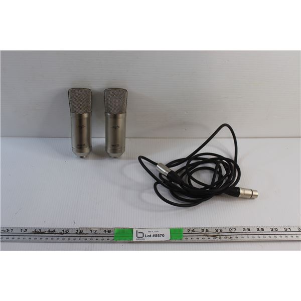 (2) Apex 435 Microphones and Cables - As Is