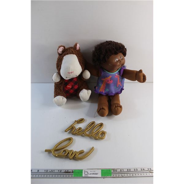 (2) Plush Toys and Metal Ornaments