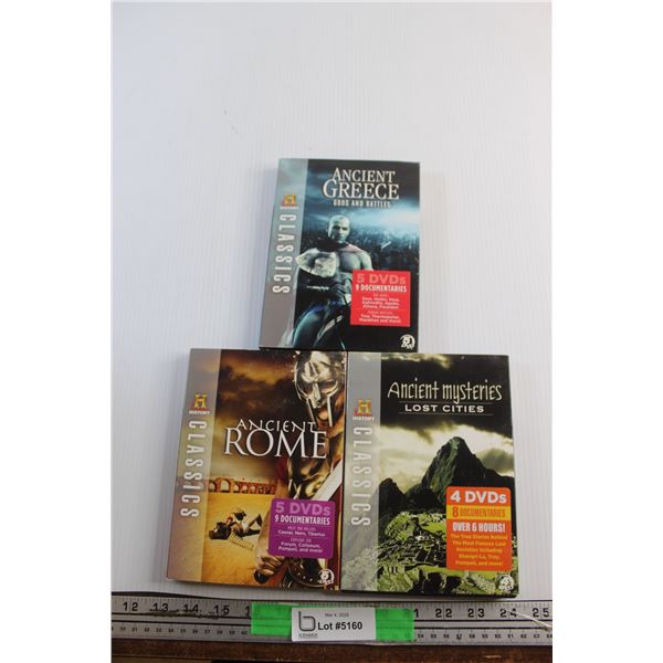 (3) DVD Documentary Movies - Ancient Greece, Ancient Rome and Ancient Mysteries