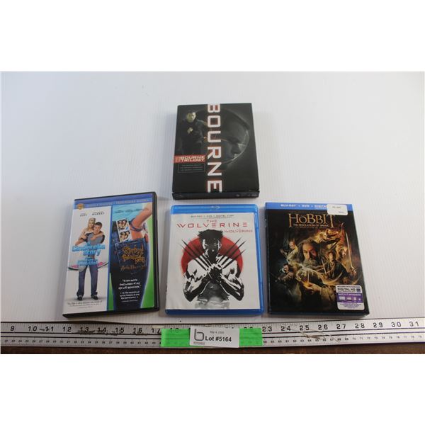 (4) Blu Ray & DVD Movies - Hobbit, The Wolverine and Bourne