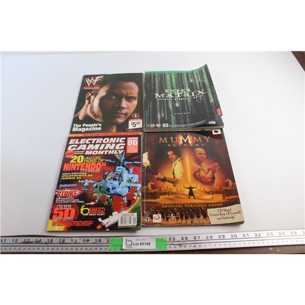 (4) Magazines & Strategy Guides - Enter the Matrix, Electronic Gaming and The Mummy Return