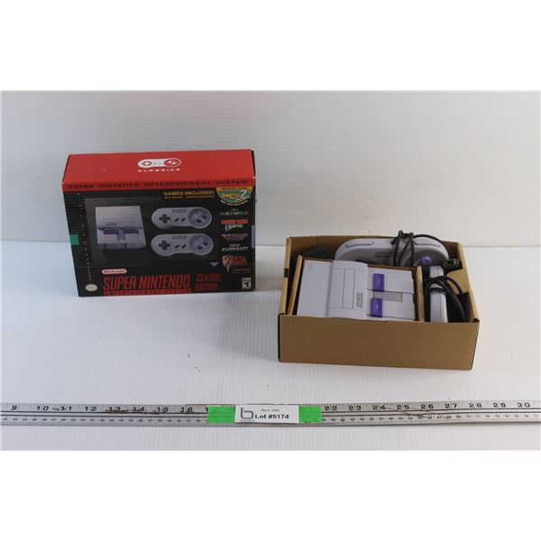 Super Nintendo Entertainment System Classic Edition, Controllers and Cords - As Is