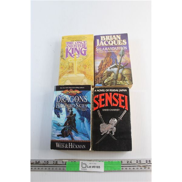 (4) Books - The Once & Future King, Dragons of the Highlord Skies and Sensei