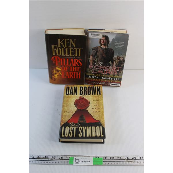 (3) Books - Ken Follett, Dan Brown and Jack Whyte