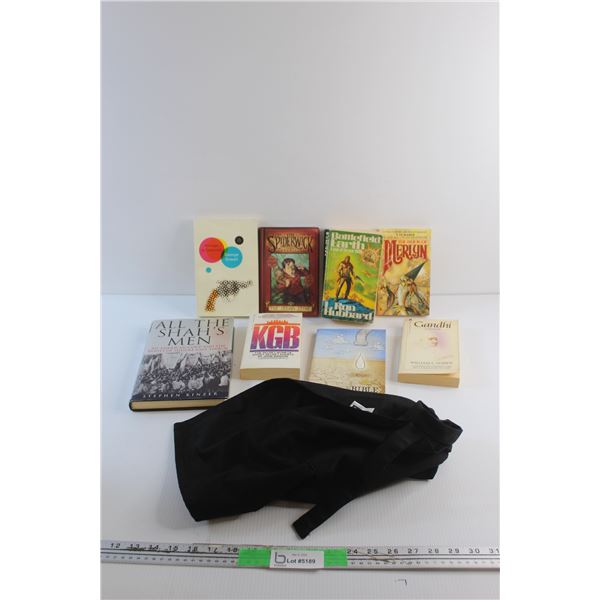 (8) Books - Battlefield Earth, The Spiderwick & The Book of Merlyn and Apron