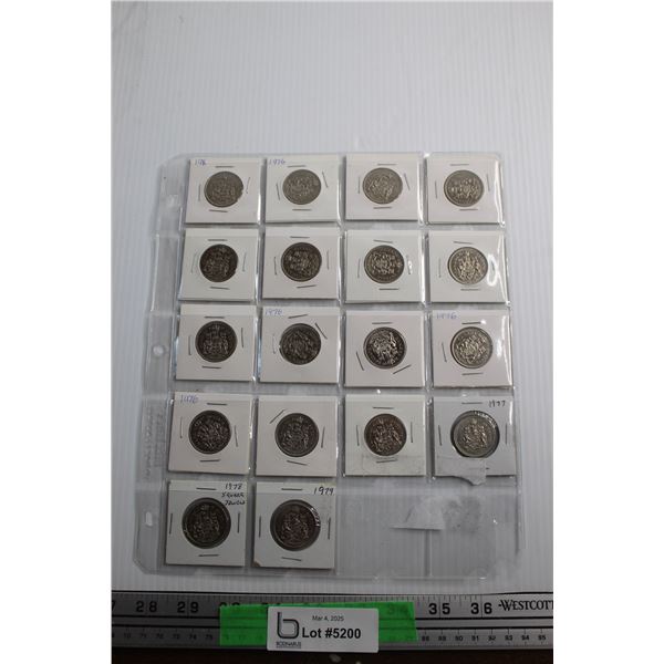 (18) Vintage Canadian 50 Cent Coins