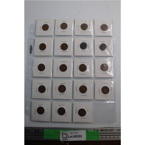 (19) Vintage New Penny Coins