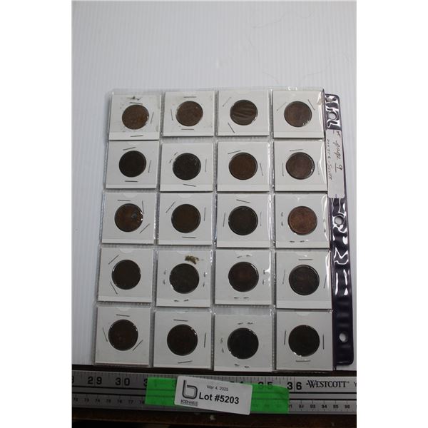(20) Antique 1 Cent Canadian Coins