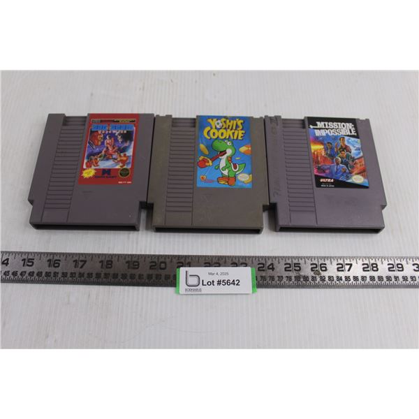 (3) Nintendo Game Cartridges (Yoshi's Cookie, Mission Impossible, etc) - Cannot Authenticate
