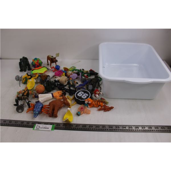 Assorted Toys Lot with Tote