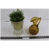 Image 1 : Hobnail Florentine Amber Glass Pitcher, Vases, Faux Plant