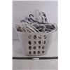 Image 1 : Soft Plastic Laundry Basket with (50+) Clothing Hangers