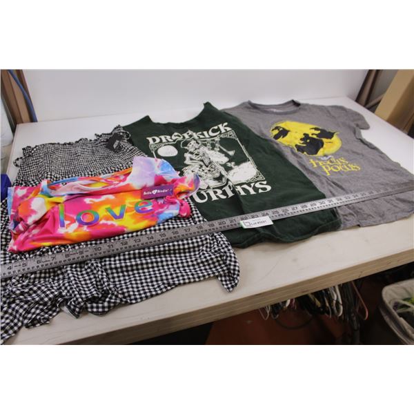 (4) Clothing Pieces (Ardene Sun Dress Size L - Unused, Bella & Birdie "Love" Tie Dye Top - Size L - 