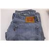 Image 2 : (2) Levi Strauss Pairs of Blue Jeans (Sizes 36/32 & 32/32) As is, Vintage McBrine Suitcase 22" x 15"