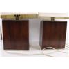 Image 3 : Pair of Threshold Table Lamps - Tested - One Works Intermittently, Base 9" x 11" x 6.5", Shade 14" x
