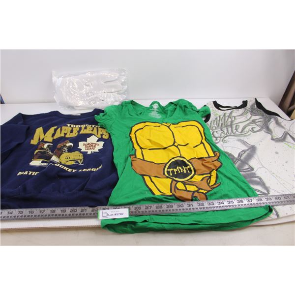 (3) Child's Shirts (Toronto Maple Leafs "Sweat" Size L, TMNT "T" Size M, MMA Elite "Muscle" Size M),