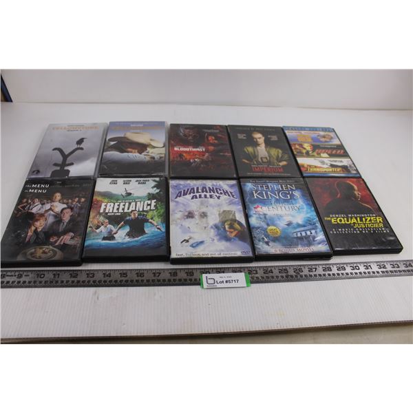 (10) DVD Movies (Yellowstone, The Equalizer, The Menu)