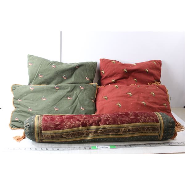 (5) Throw Pillows Up to 30" Long & 16" Wide