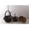Image 3 : (4) Photo Holders- As Is, (2) Wicker Baskets Up to 13" Tall & 16.5" Wide, Wood Tray