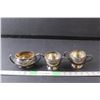 Image 1 : (2) Silver Plated Sugar Bowls & Creamer