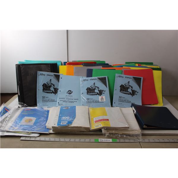 School Supply Lot- Binders, Duotangs, Looseleaf, Misc.