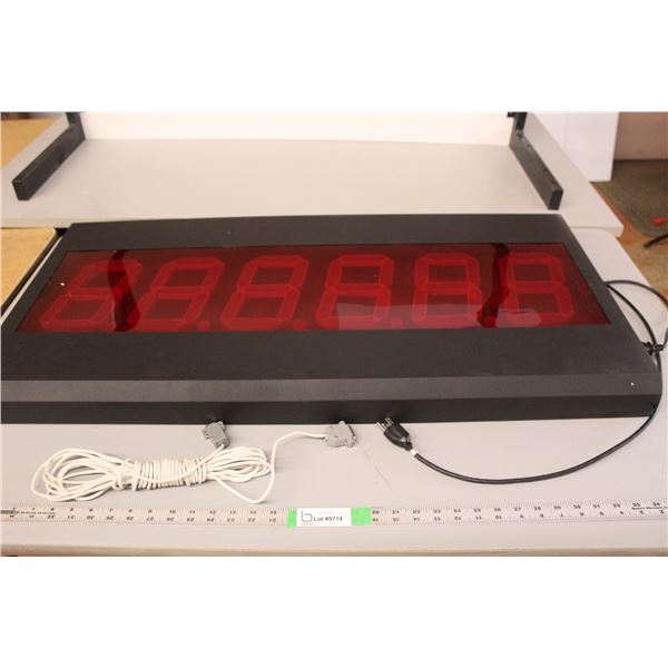 *Sports Clock/Timer WILL NOT SHIP 39" Long x 19.75" Tall, Powers On
