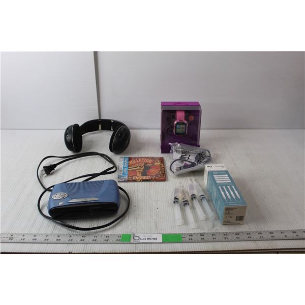 Vtech KidiZone Smartwatch, SD Whitening Gel, Sennheiser Headphones, Antillectual CD, Sylvania Alarm 