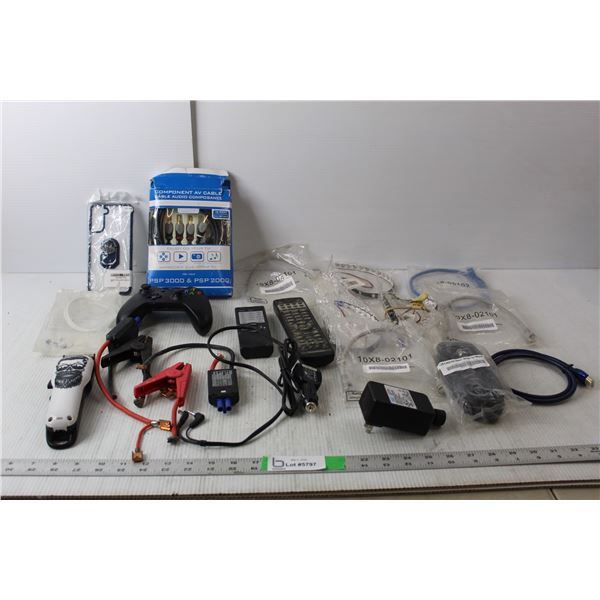 XBox Controller- Needs Batteries, Cables, Electric Razor, Misc.