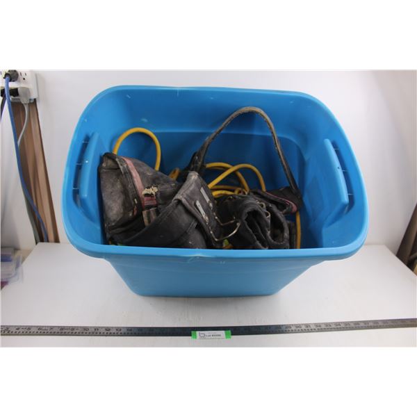 Air Line Hose - Length Unknown - One End Cut, Tool Pouches - As is, Hi-Vis Suspenders, Plastic Stora