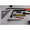 Image 7 : Tools & Parts Lot (Auto Spray Paint, Marking Chalk, Tire Wrench, Pry Bars, Sandpaper, Square, LED, A