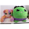 Image 1 : (2) Stuffed Character Pillows (Hulk & Build-A-Bear) Some Stains