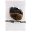 Image 1 : Winter Wool & Muskrat Fur Hat - Size Approx M
