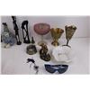 Image 2 : Mixed Lot (Spice/Tea Cans with Contents, Glass Vase, Metal Goblets, Table Art, Misc)