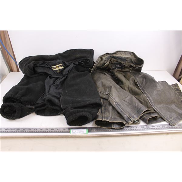 * (2) Jackets (Brody XL Pleather - Zipper Broken & North End XL with "Mosaic" Logo - Some Stains)