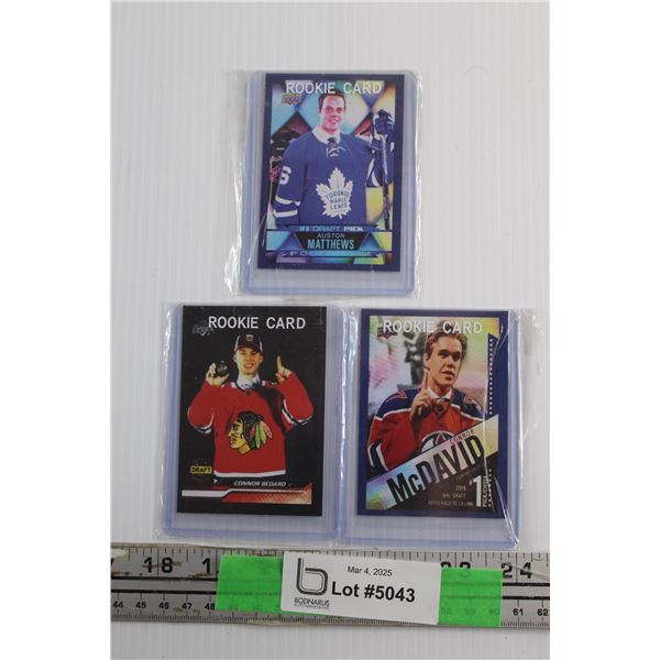 (3) REPLICA Upper Deck 2015-16 Tim Hortons Collector's Series & 2023 NHL Draft Rookie Trading Hockey