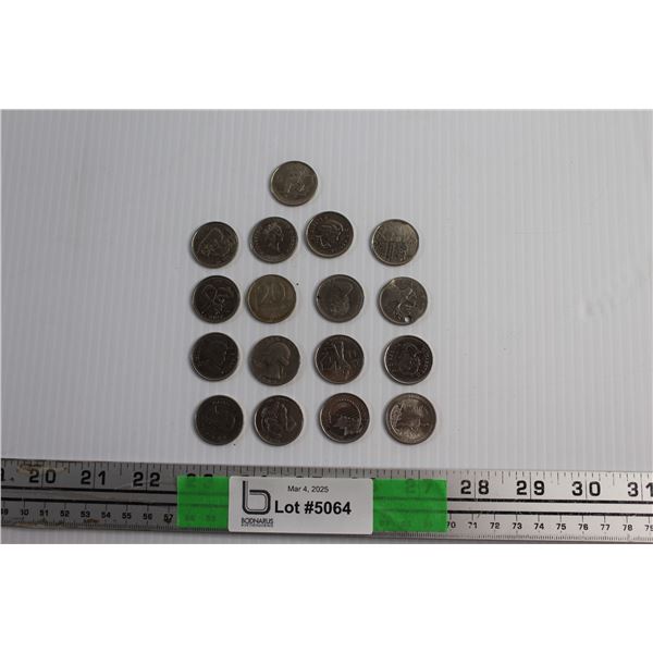 (17) Canadian, US and USSR Coins