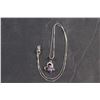 Image 2 : Silver Necklace with Purple Diamond Pendant - Authenticity Not Guaranteed