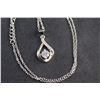 Image 3 : Silver Necklace with Diamond Pendant - Authenticity Not Guaranteed