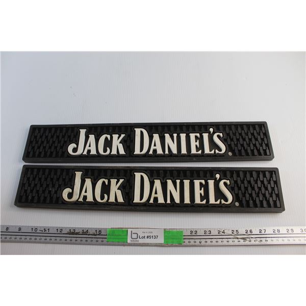 (2) Jack Daniel's Rubber Bar Mats 20 1/2'' x 3 1/2''