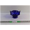 Image 1 : Silver Plated Cobalt Glass Bowl
