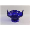 Image 2 : Silver Plated Cobalt Glass Bowl