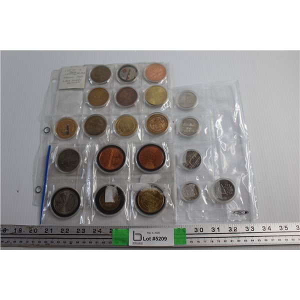 (16) London Bridge Tokens & (5) Century Saskatoon Centennial Dollar Coins